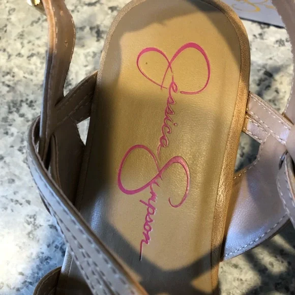 Jessica Simpson Girls Cork Wedge Heel Fallon Sandal - Picture 6 of 7